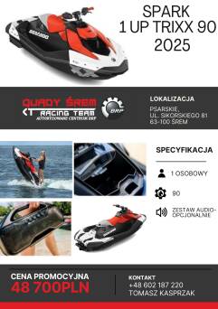 Sea-Doo Spark 1UP Trixx 90 White/ Dragon Red 2025 