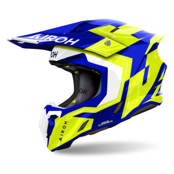 KASK AIROH TWIST 3 DIZZY BLUE/YELLOW GLOSS XXL