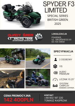 Can-Am Spyder F3 LTD Special Series 1330 ACE British Green 2025